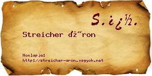 Streicher Áron névjegykártya